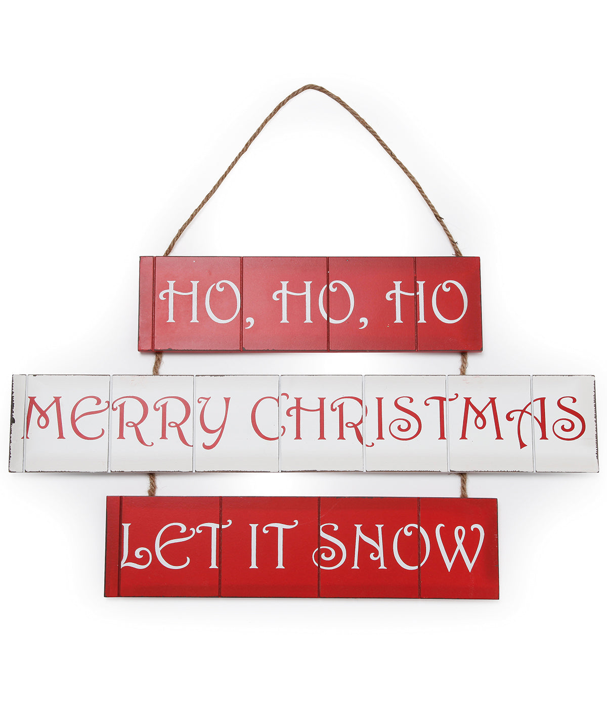 Jólamerki - Ho Ho Ho/Merry Christmas/Let It Snow Triple Hanging Sign