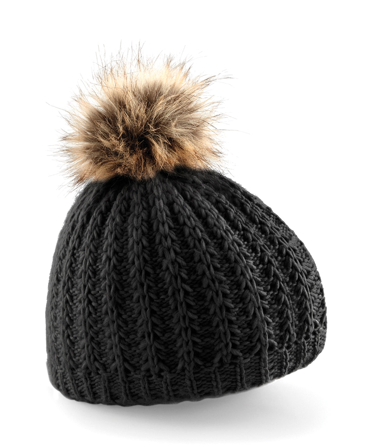 Húfur - Fur Pom Pom Beanie