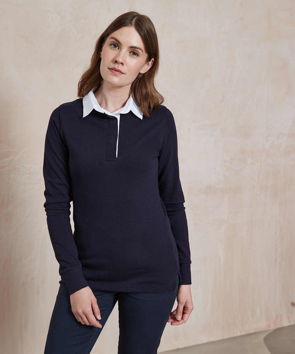 Pólóbolir - Women's Long Sleeve Plain Rugby Shirt