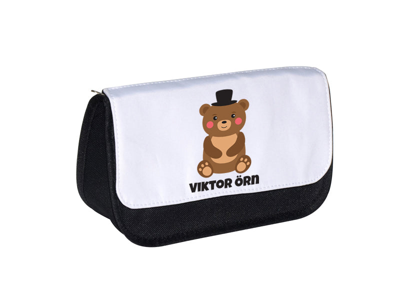 Pennaveski með bangsa pabba og nafni barnsins