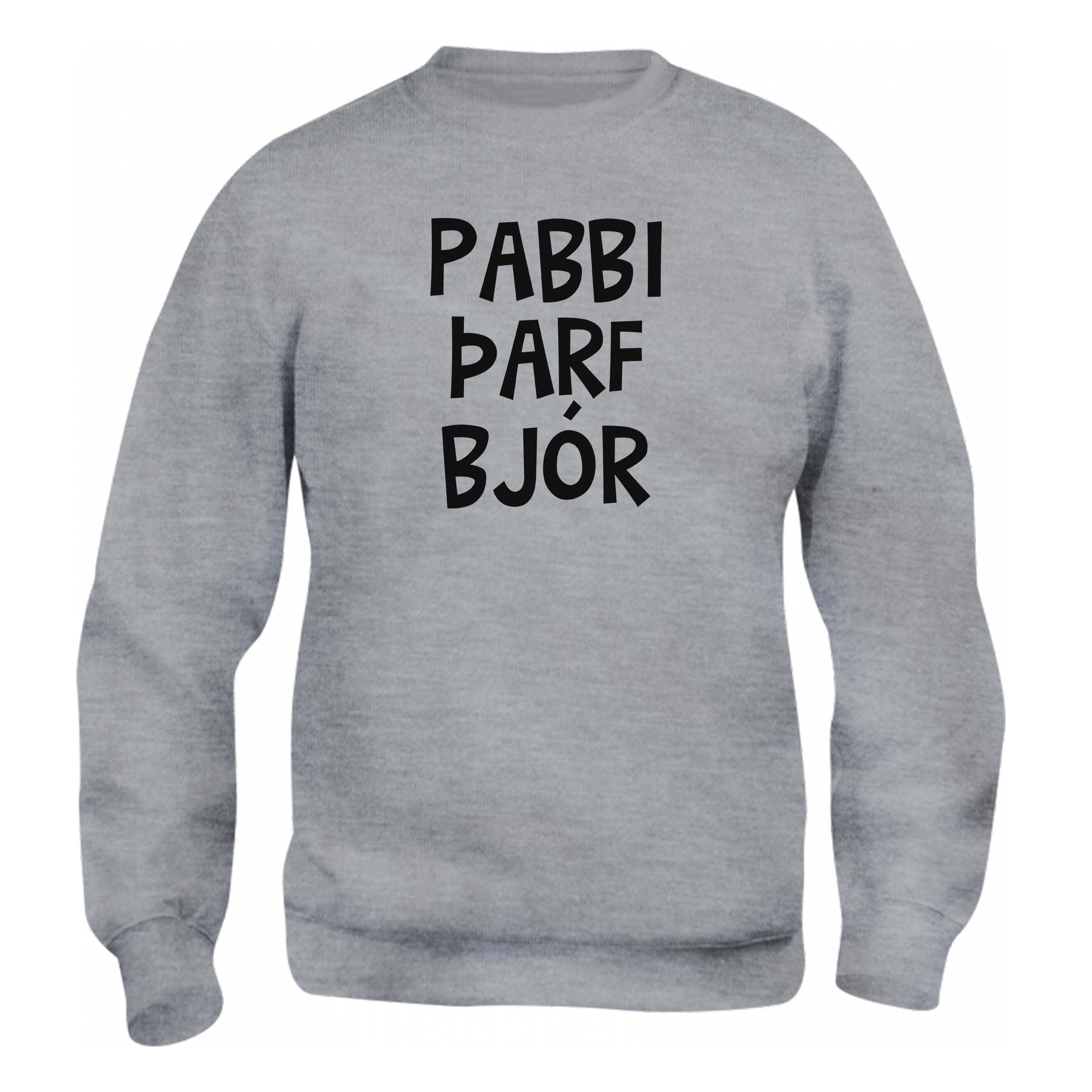 PABBI ÞARF BJÓR - Peysa - Grá