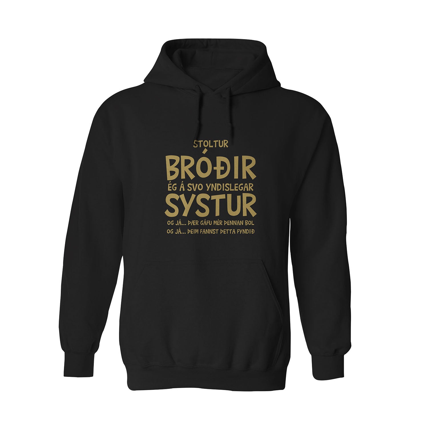 STOLTUR - BRÓÐIR - Hettupeysa - Svört