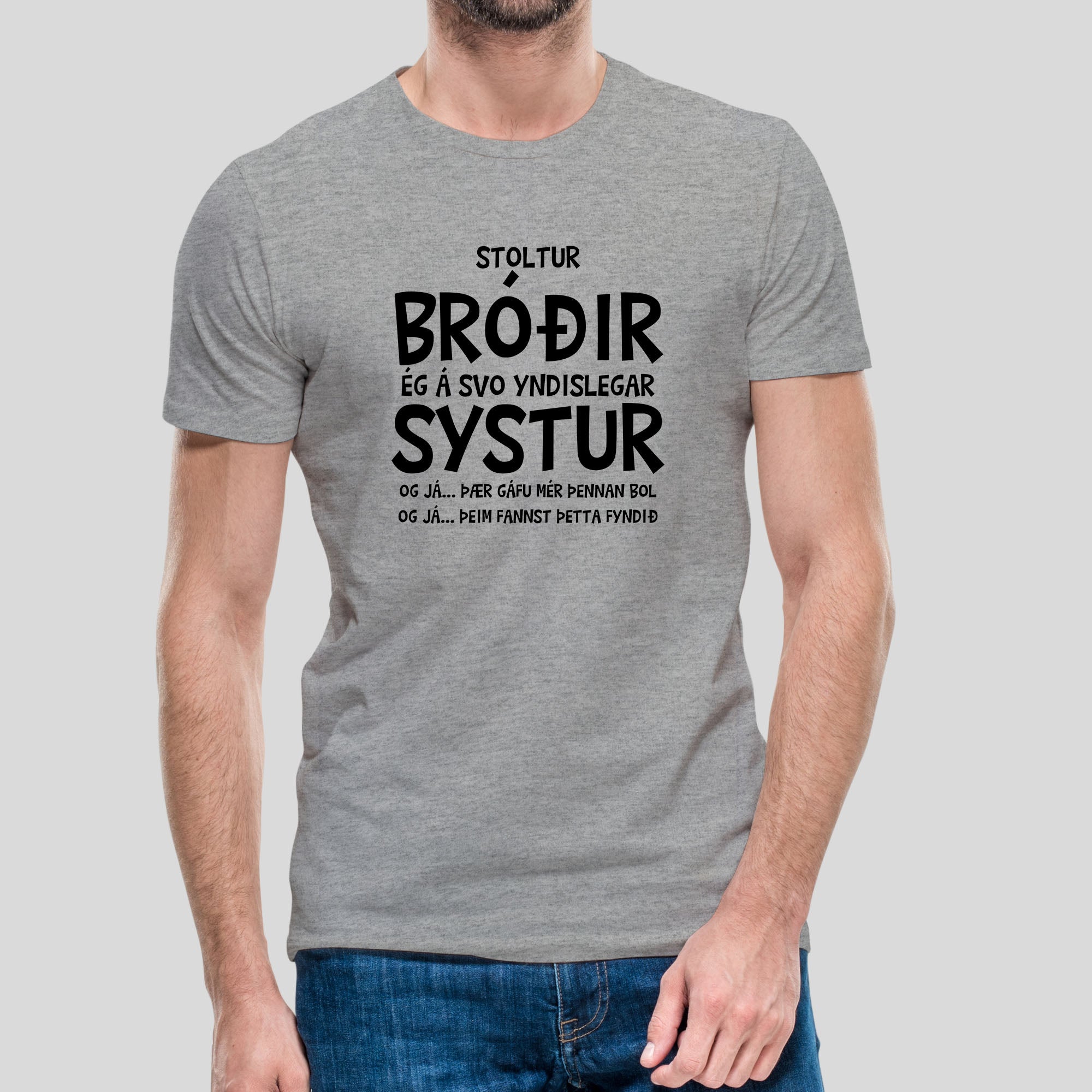 STOLTUR - BRÓÐIR - Grár bolur