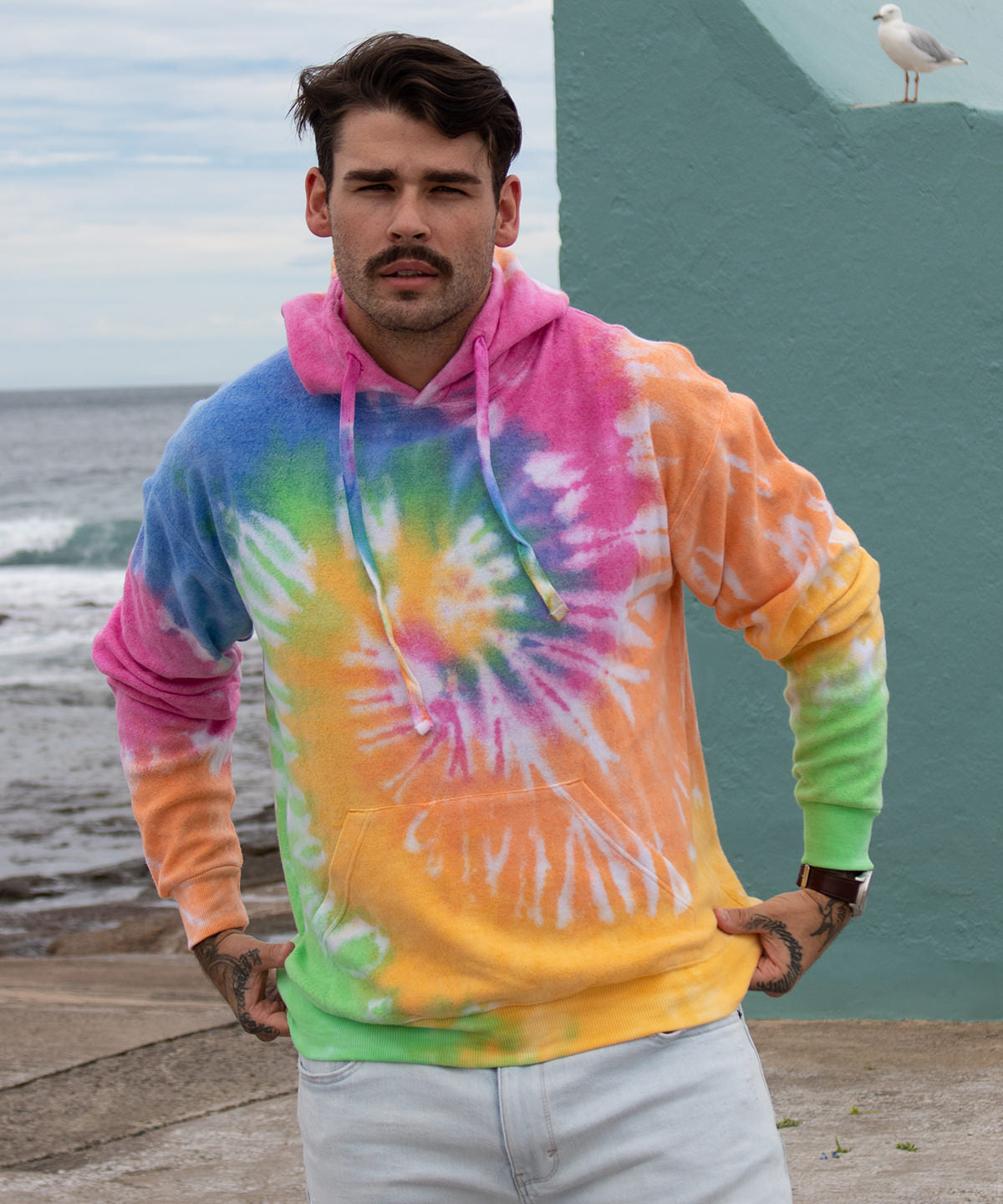Hettupeysur - Rainbow Tie-dye Hoodie