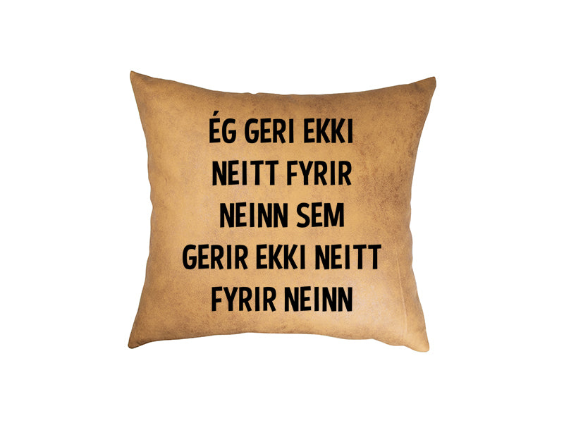 Ég geri ekki neitt - pleður púði