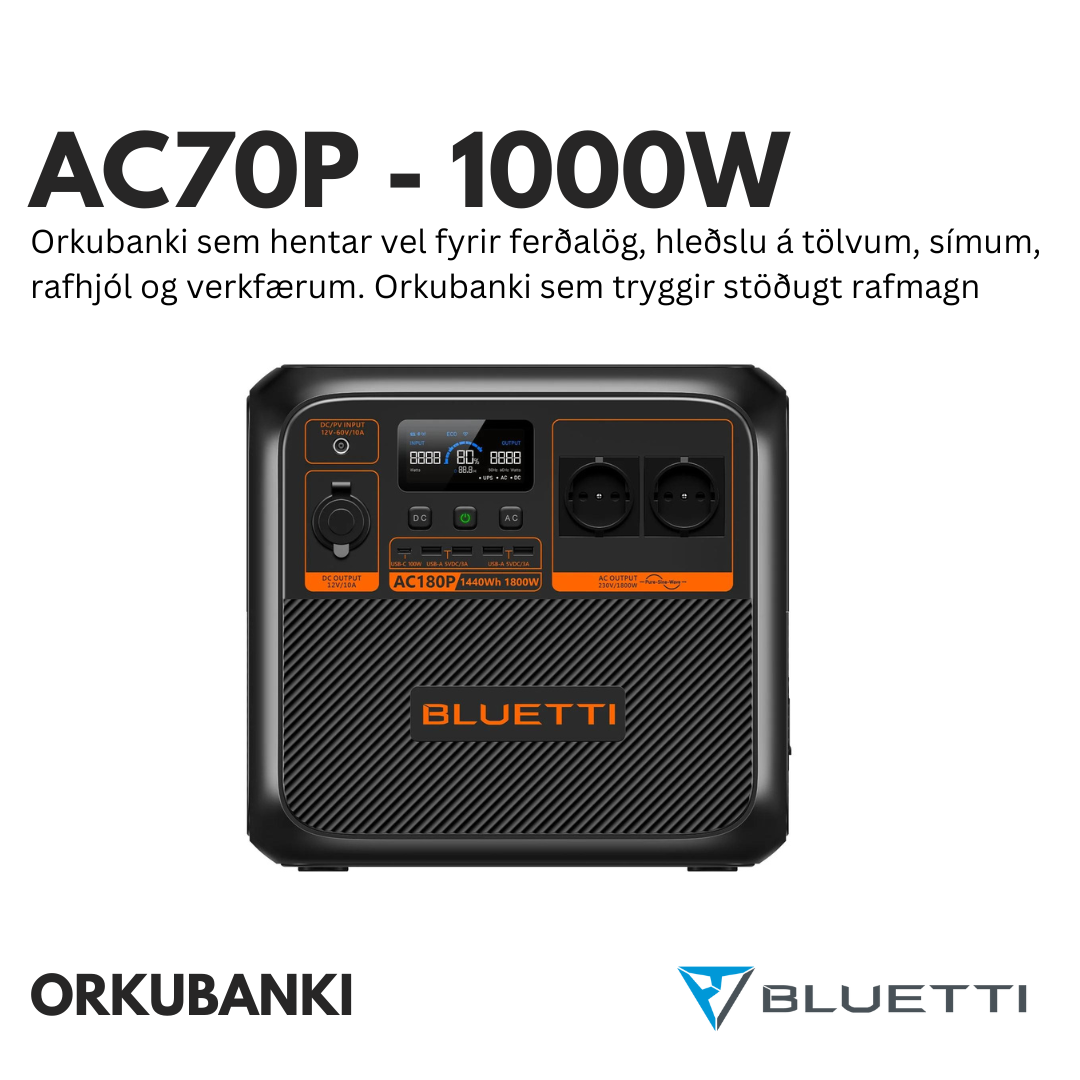 BLUETTI AC70P ORKUBANKI