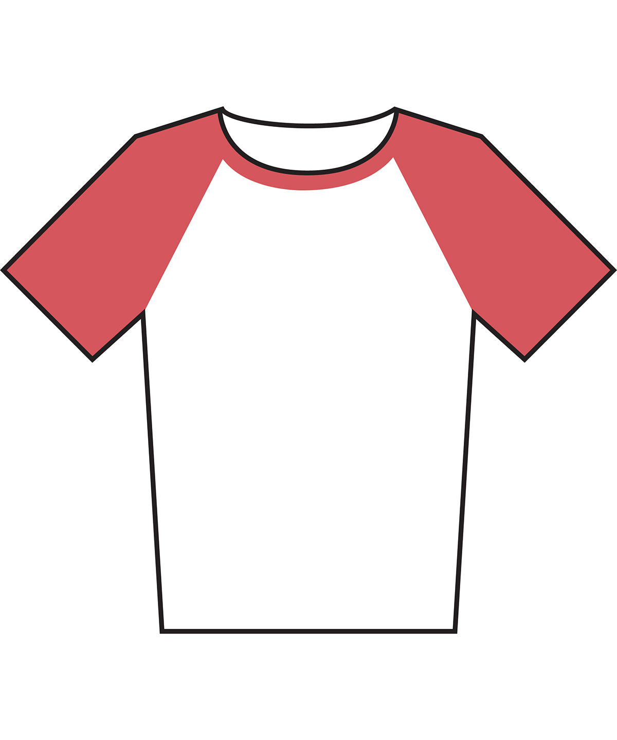 Stuttermabolir - Unisex Polycotton Short-sleeve Raglan T-shirt (RSABB4237W)