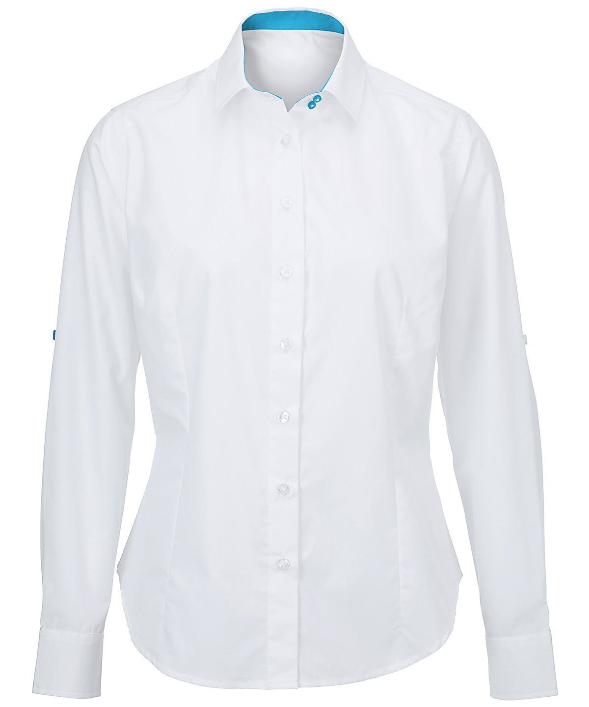 Bolir - Women's White Roll-up Sleeve Shirt (NF521W)