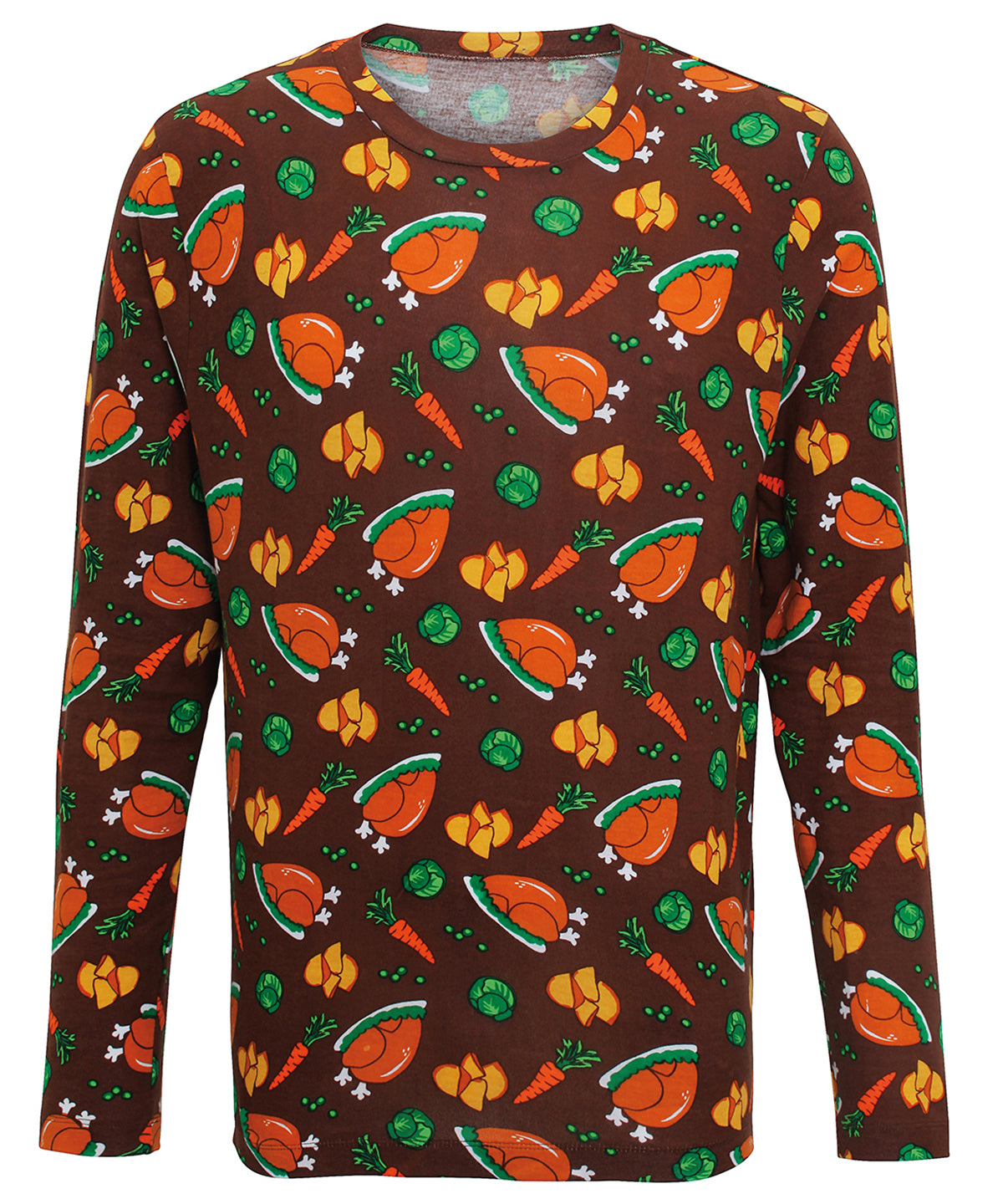 Stuttermabolir - Long Sleeve Tee With Christmas Dinner Print