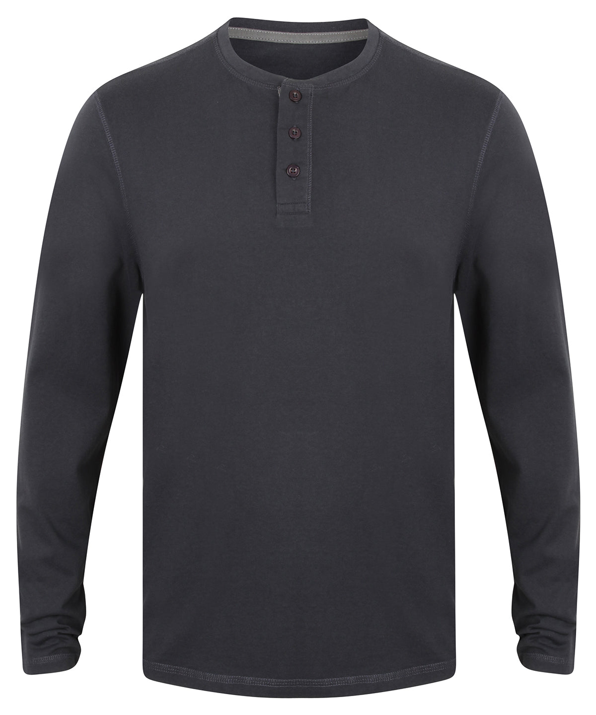 Stuttermabolir - Washed Long Sleeve Henley T