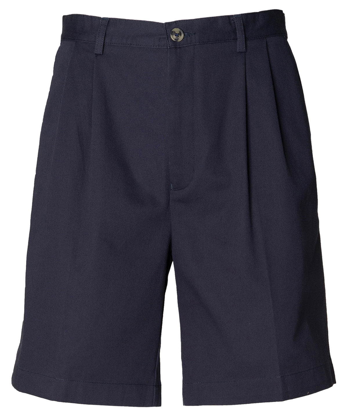 Stuttbuxur - Teflon®-coated Double Pleat Front Chino Shorts