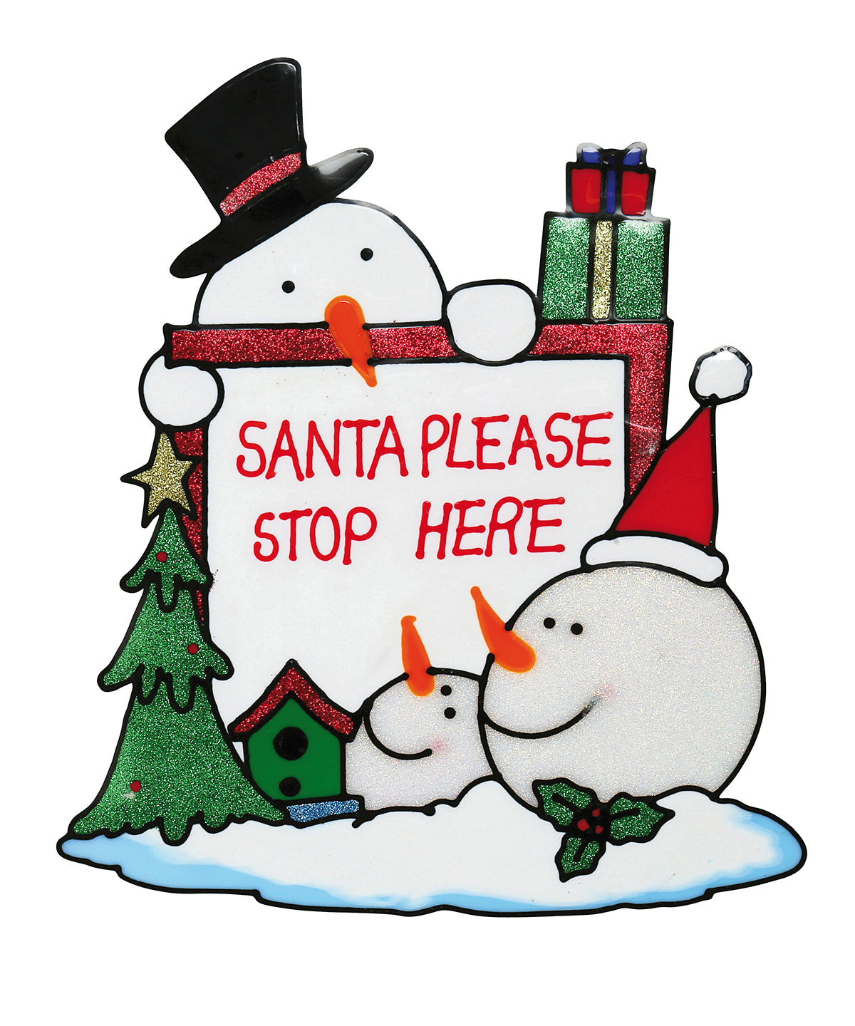 Jólaleiknar persónur - 'Santa Stop Here' Window Cling