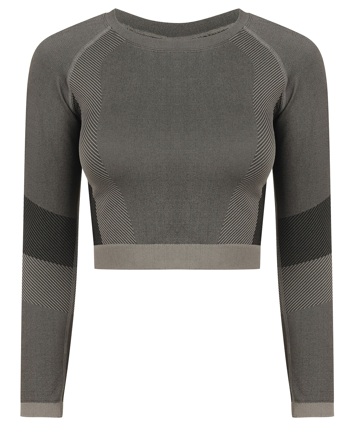 Stuttermabolir - Women's Seamless Panelled Long Sleeve Crop Top