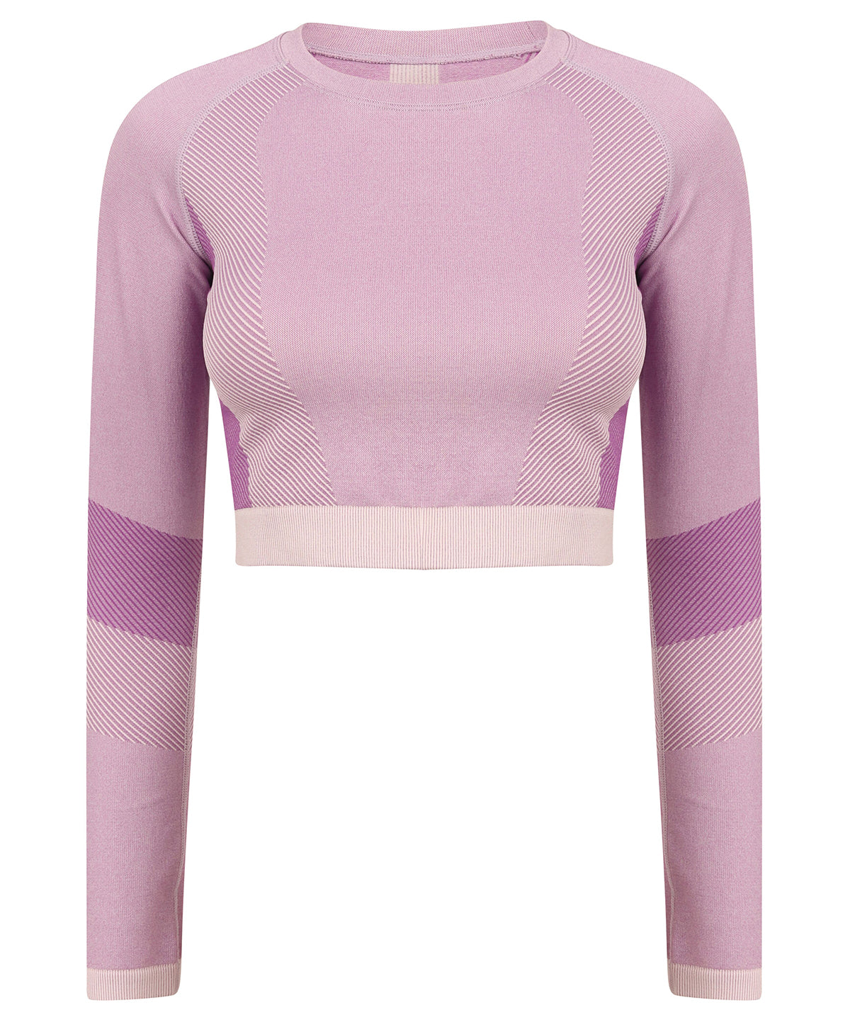 Stuttermabolir - Women's Seamless Panelled Long Sleeve Crop Top