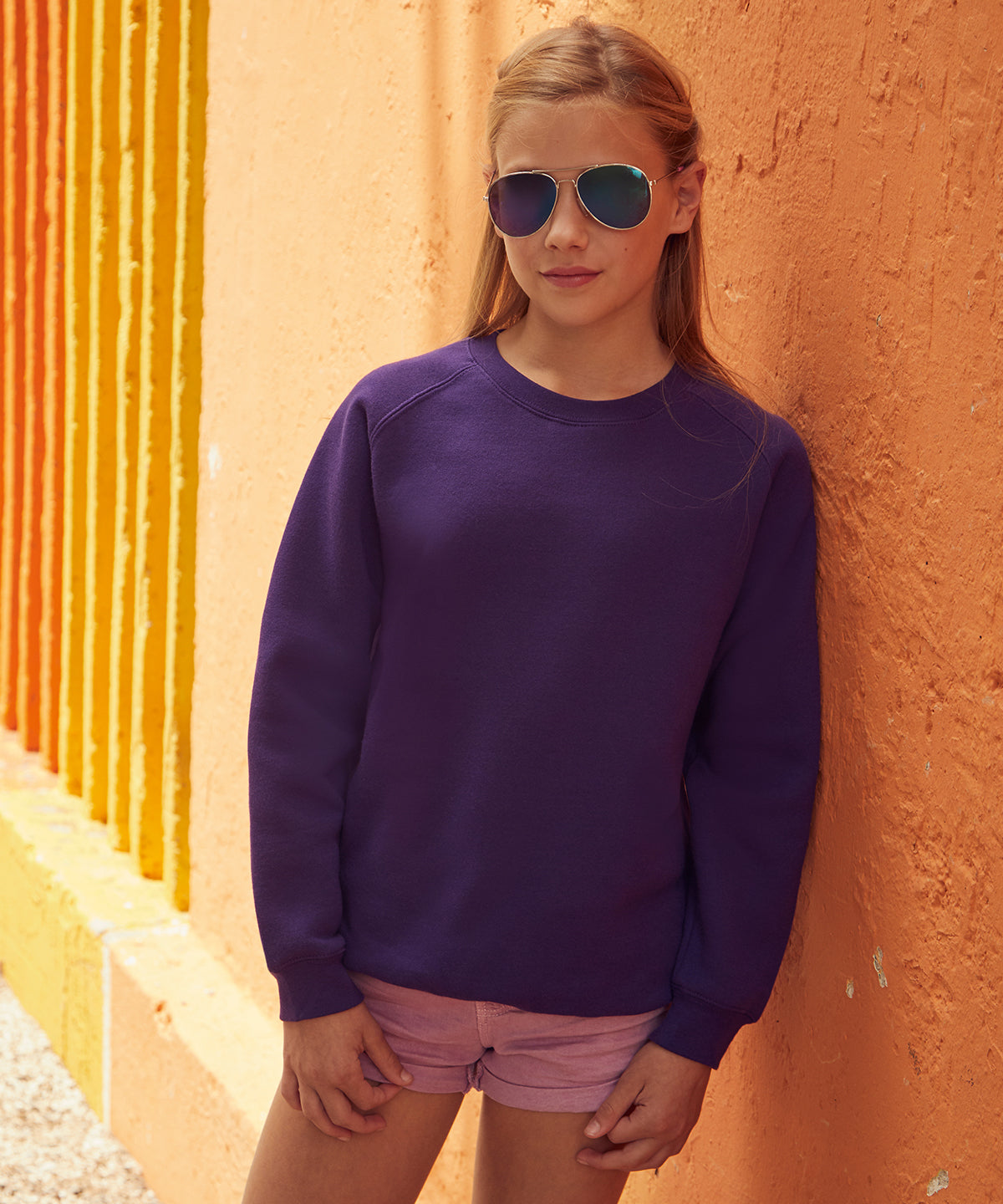 Háskólapeysur - Premium 70/30 Kids Raglan Sweatshirt