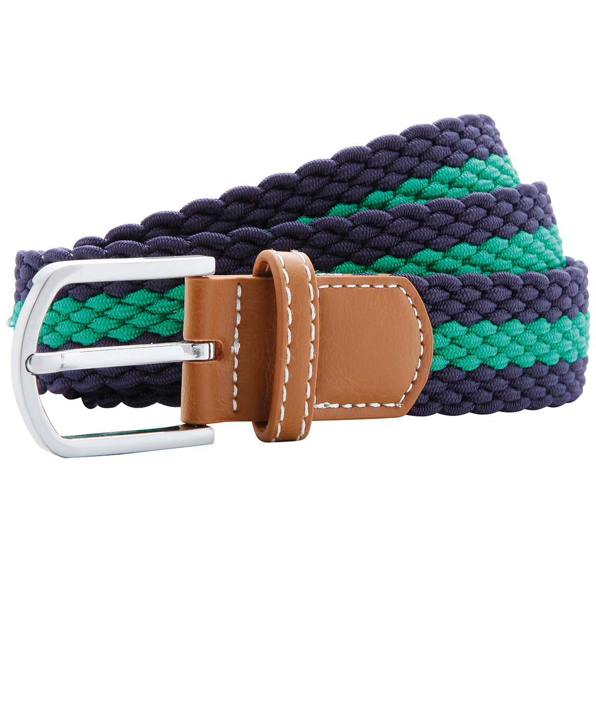 Belti - Two-colour Stripe Braid Stretch Belt