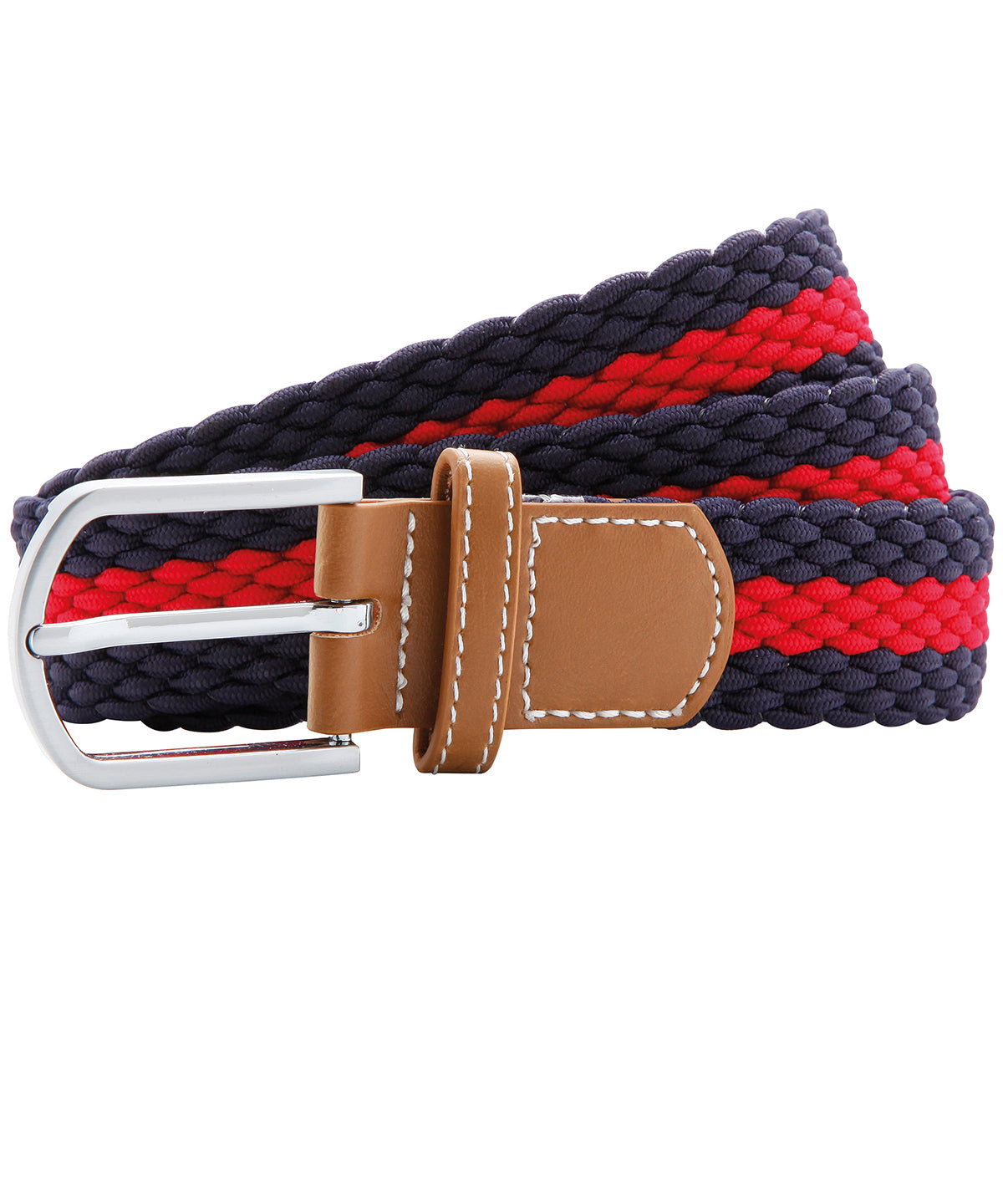 Belti - Two-colour Stripe Braid Stretch Belt