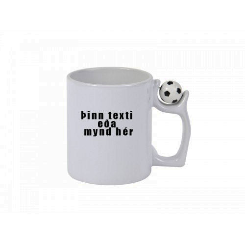 11oz fótbolta bolli - með eigin mynd eða texta