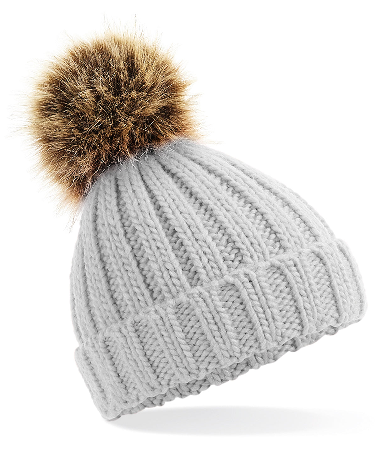 Húfur - Infant/junior Fur Pom Pom Chunky Beanie