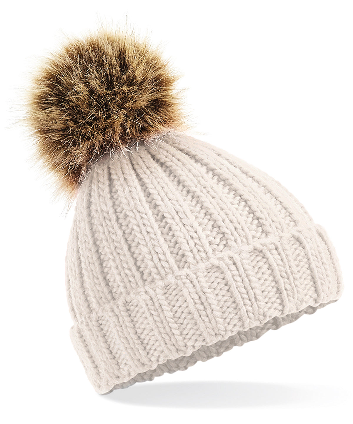 Húfur - Infant/junior Fur Pom Pom Chunky Beanie