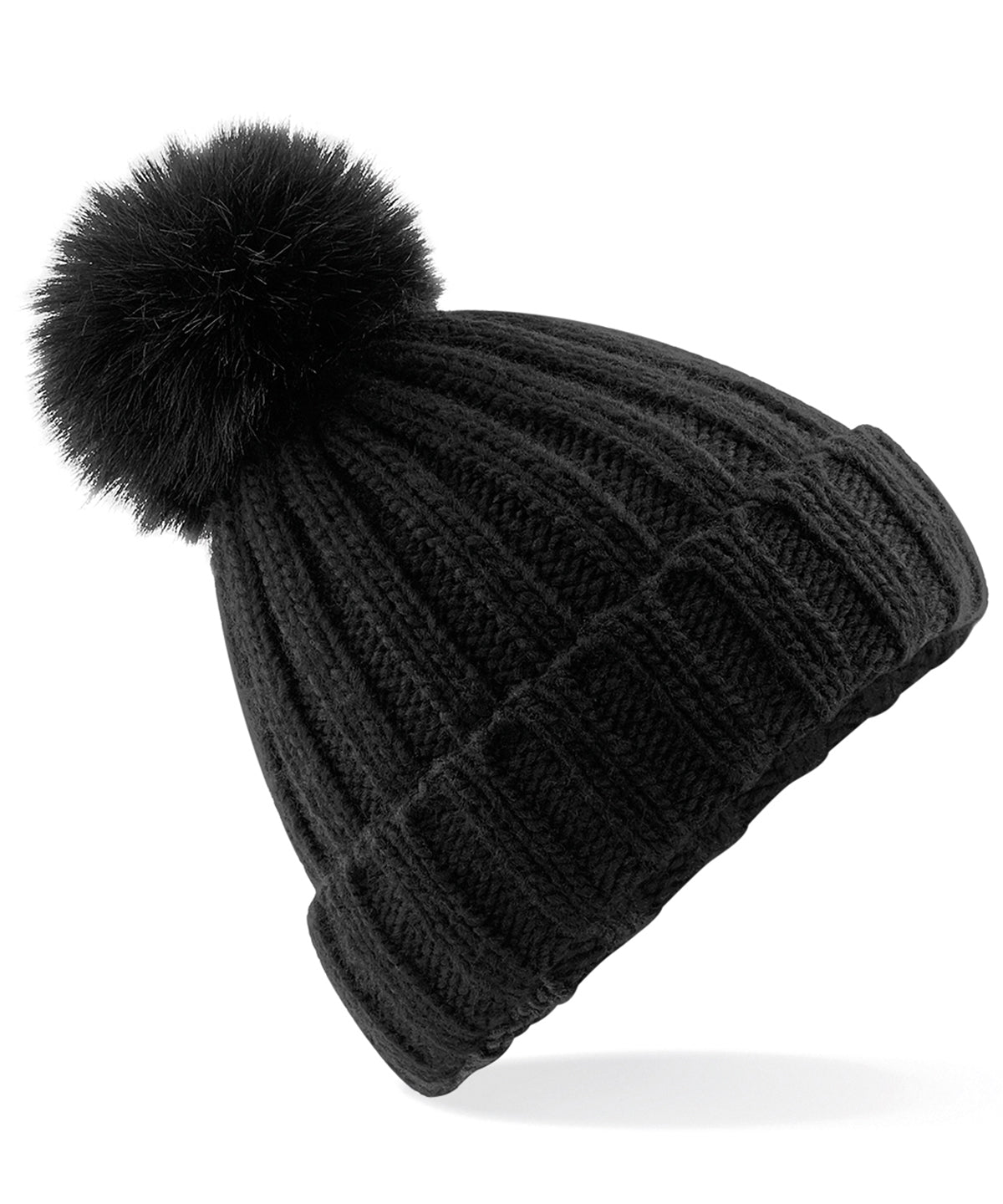 Húfur - Verbier Fur Pop Pom Chunky Beanie