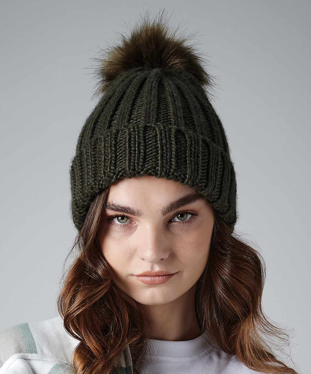 Húfur - Verbier Fur Pop Pom Chunky Beanie