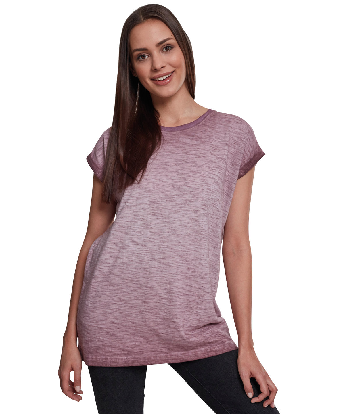 Stuttermabolir - Women's Spray Dye Extended Shoulder Tee