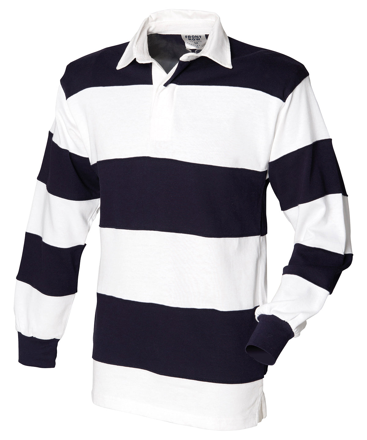 Pólóbolir - Sewn Stripe Long Sleeve Rugby Shirt