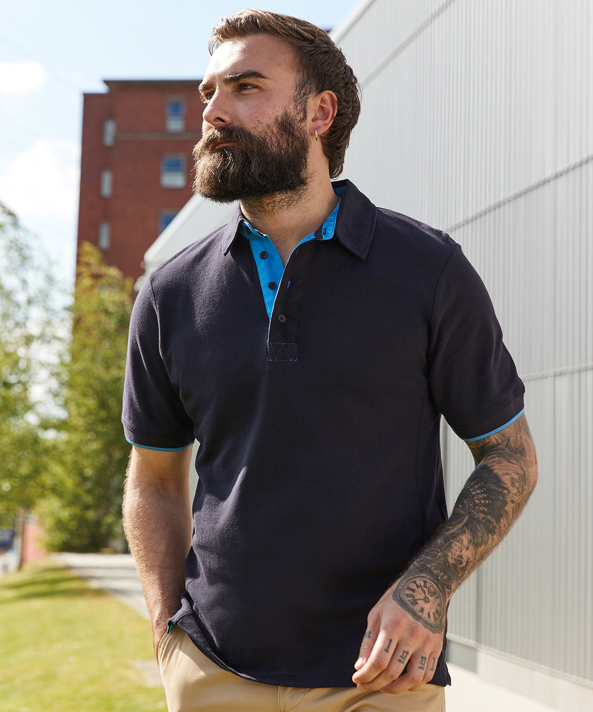 Pólóbolir - Contrast Piqué Polo Shirt