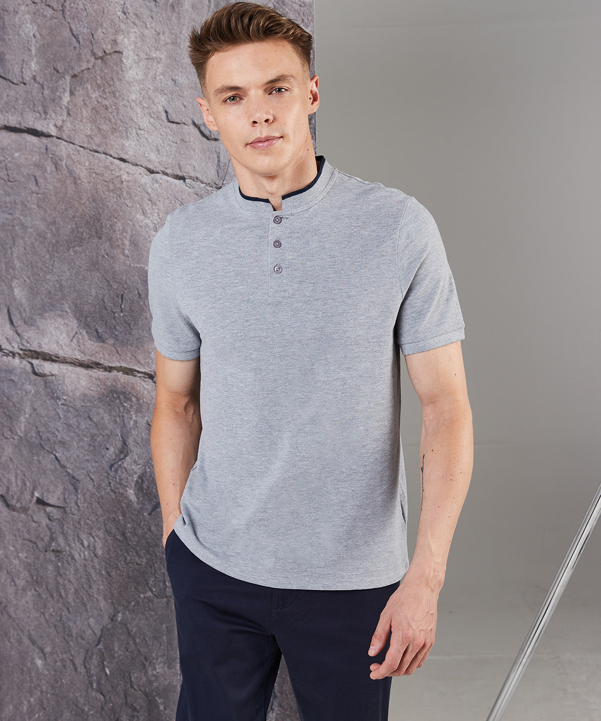 Pólóbolir - Stand Collar Stretch Polo Shirt