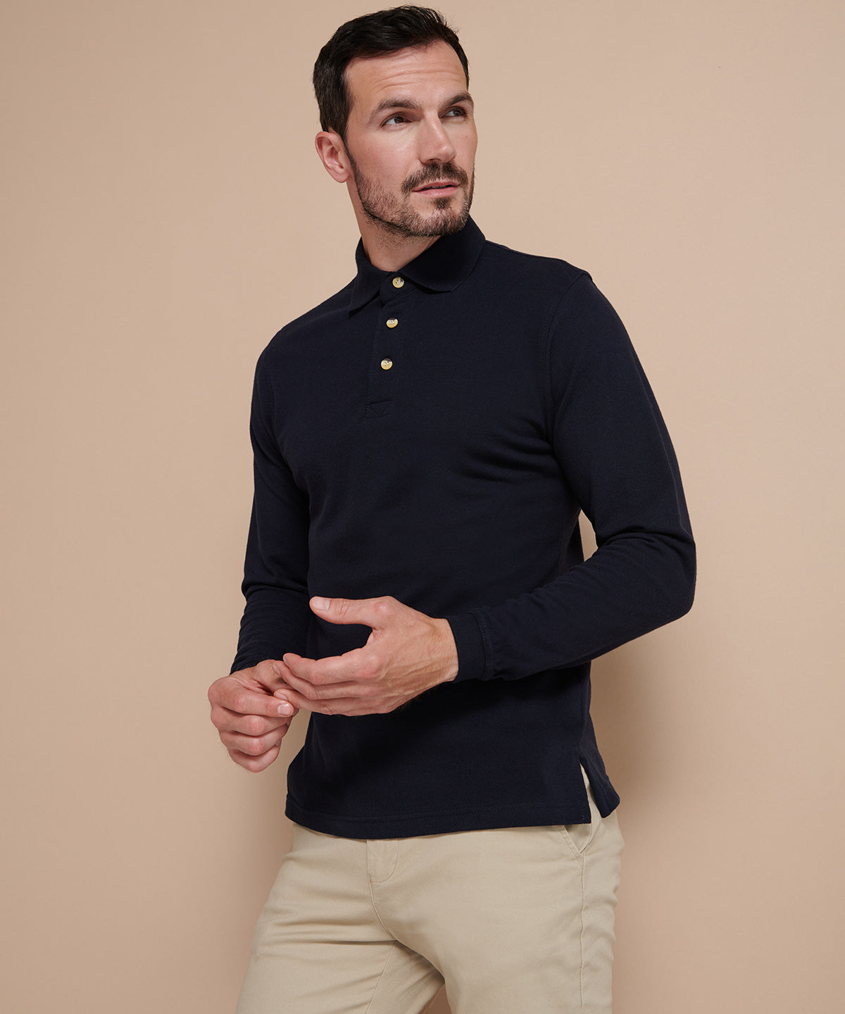 Pólóbolir - Long Sleeve Cotton Polo Shirt