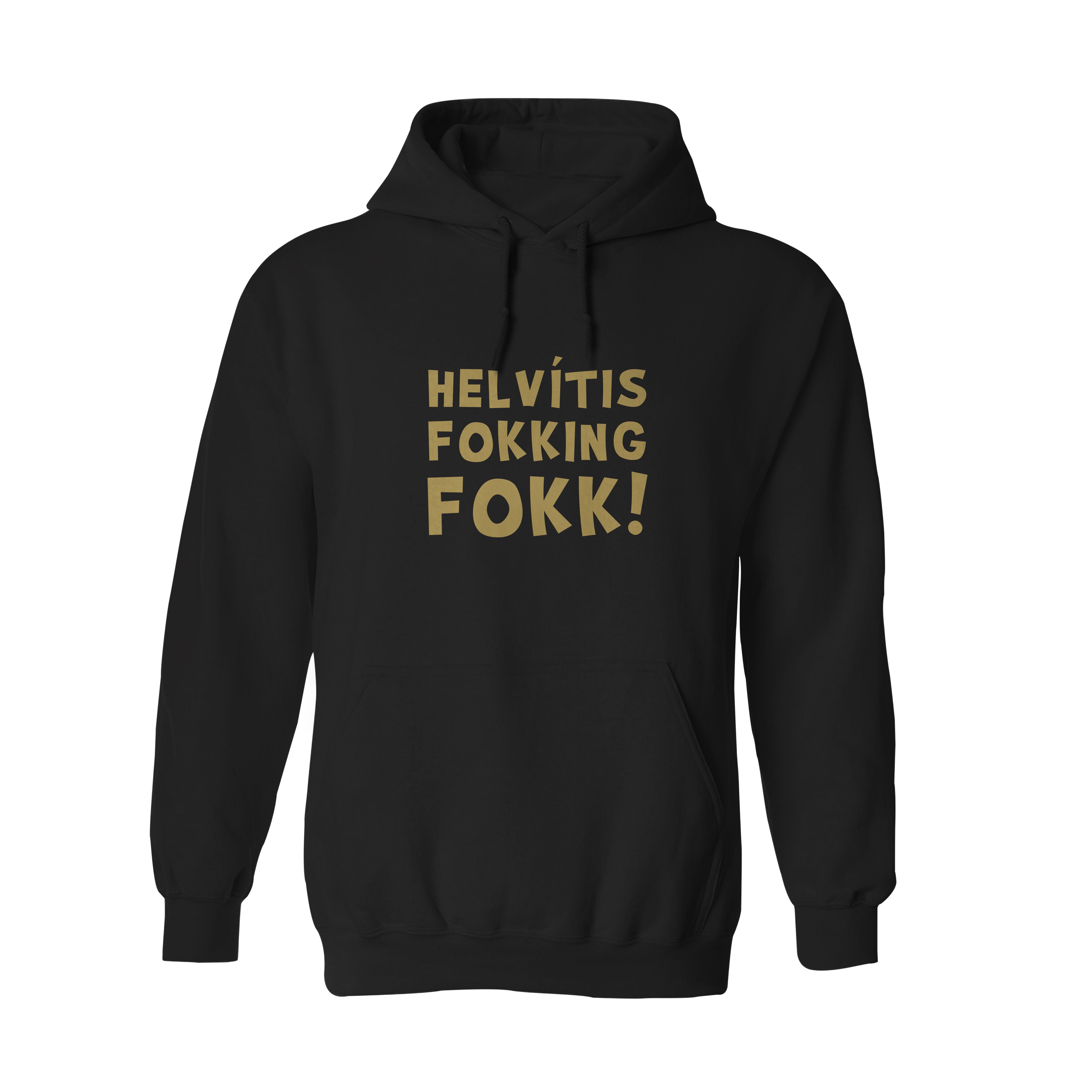 HELVÍTIS FOKKING FOKK - Hettupeysa - Svört