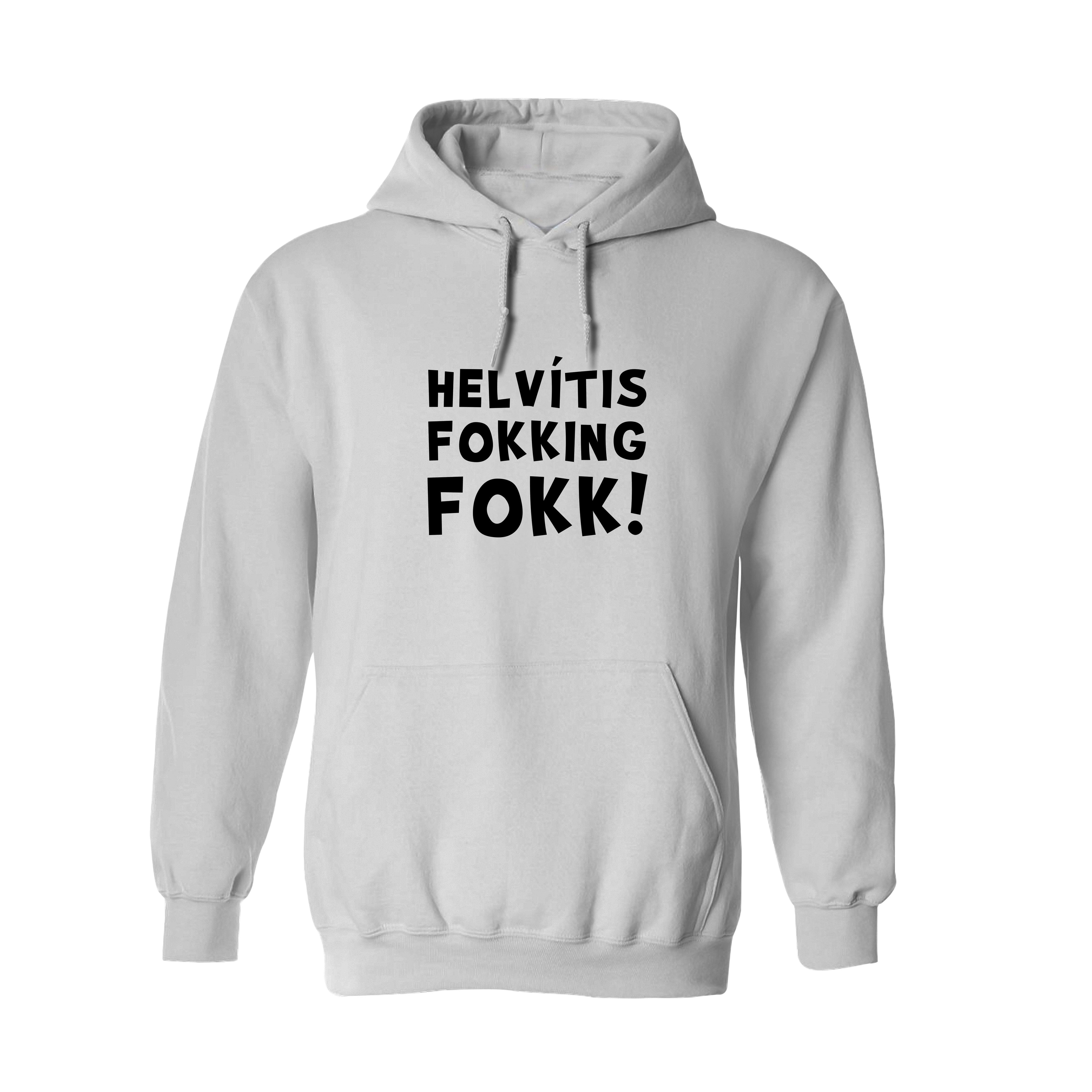 HELVÍTIS FOKKING FOKK - Hettupeysa - Hvít