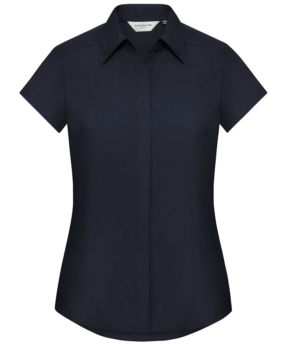 Women's Cap Sleeve Polycotton Easycare Fitted Poplin Shirt