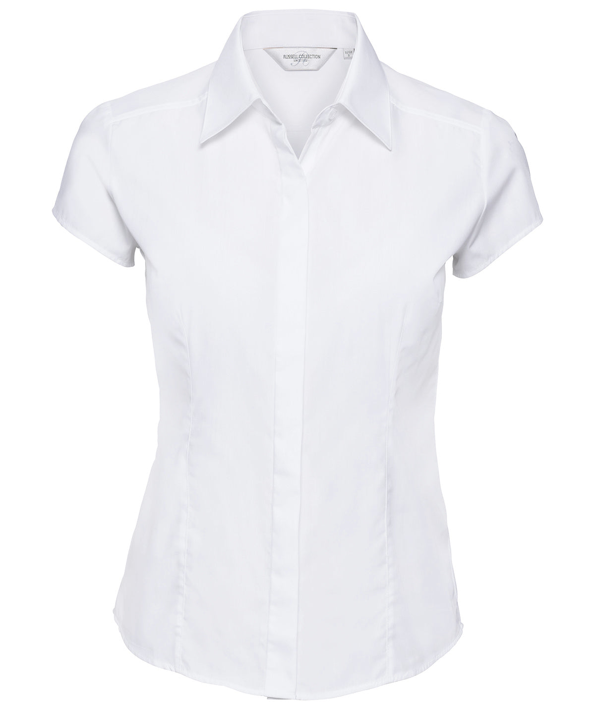 Women's Cap Sleeve Polycotton Easycare Fitted Poplin Shirt