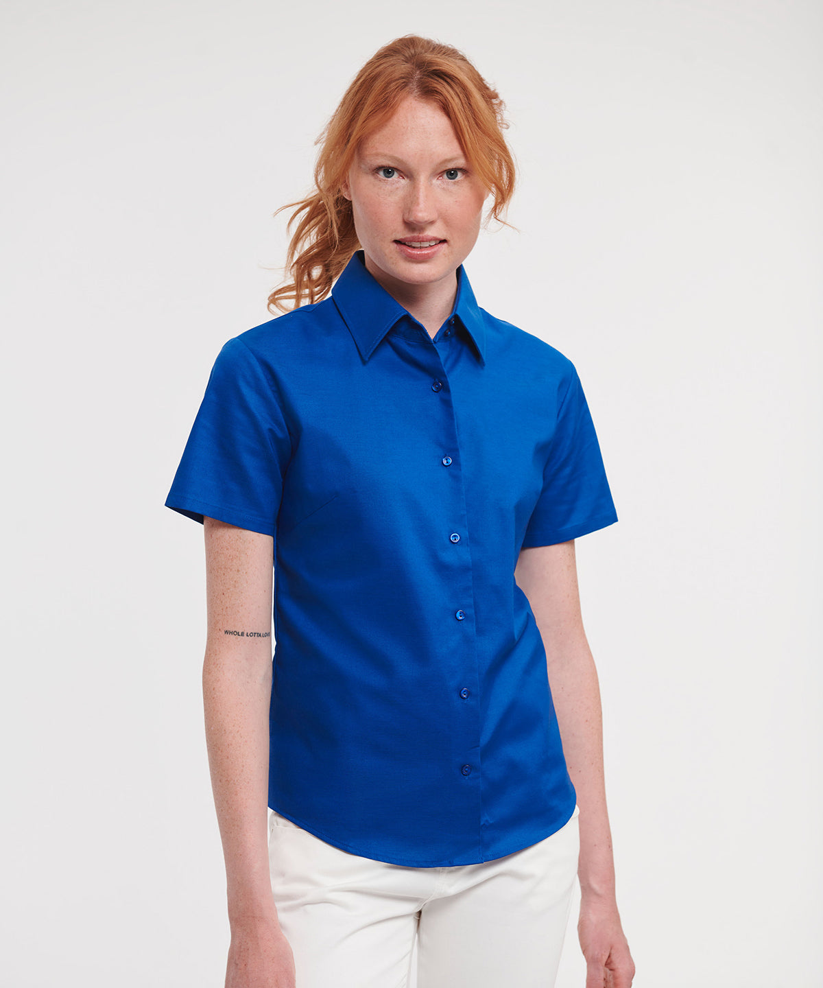 women's short sleeve oxford blouses