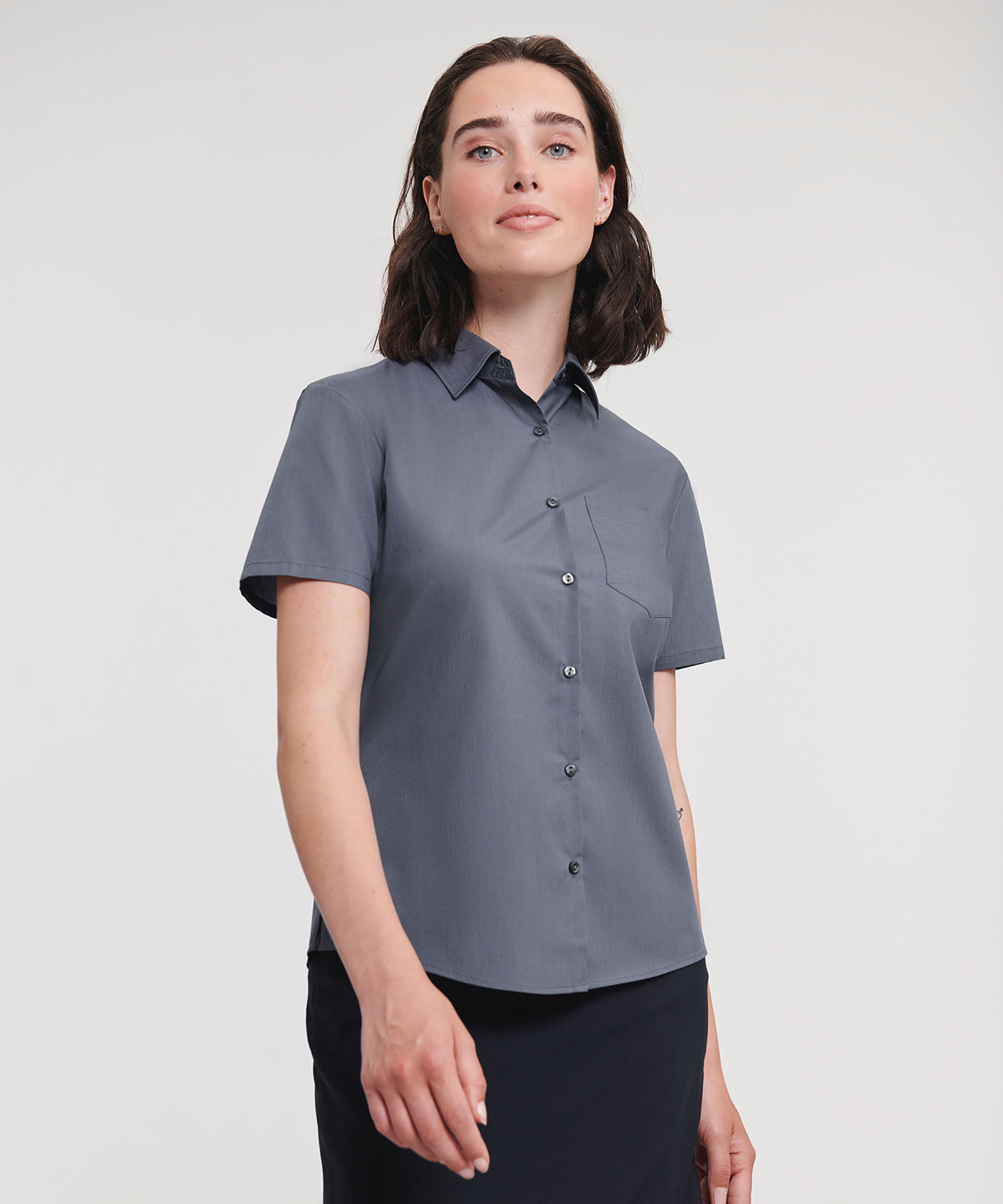 Women's Short Sleeve Polycotton Easycare Poplin Shirt