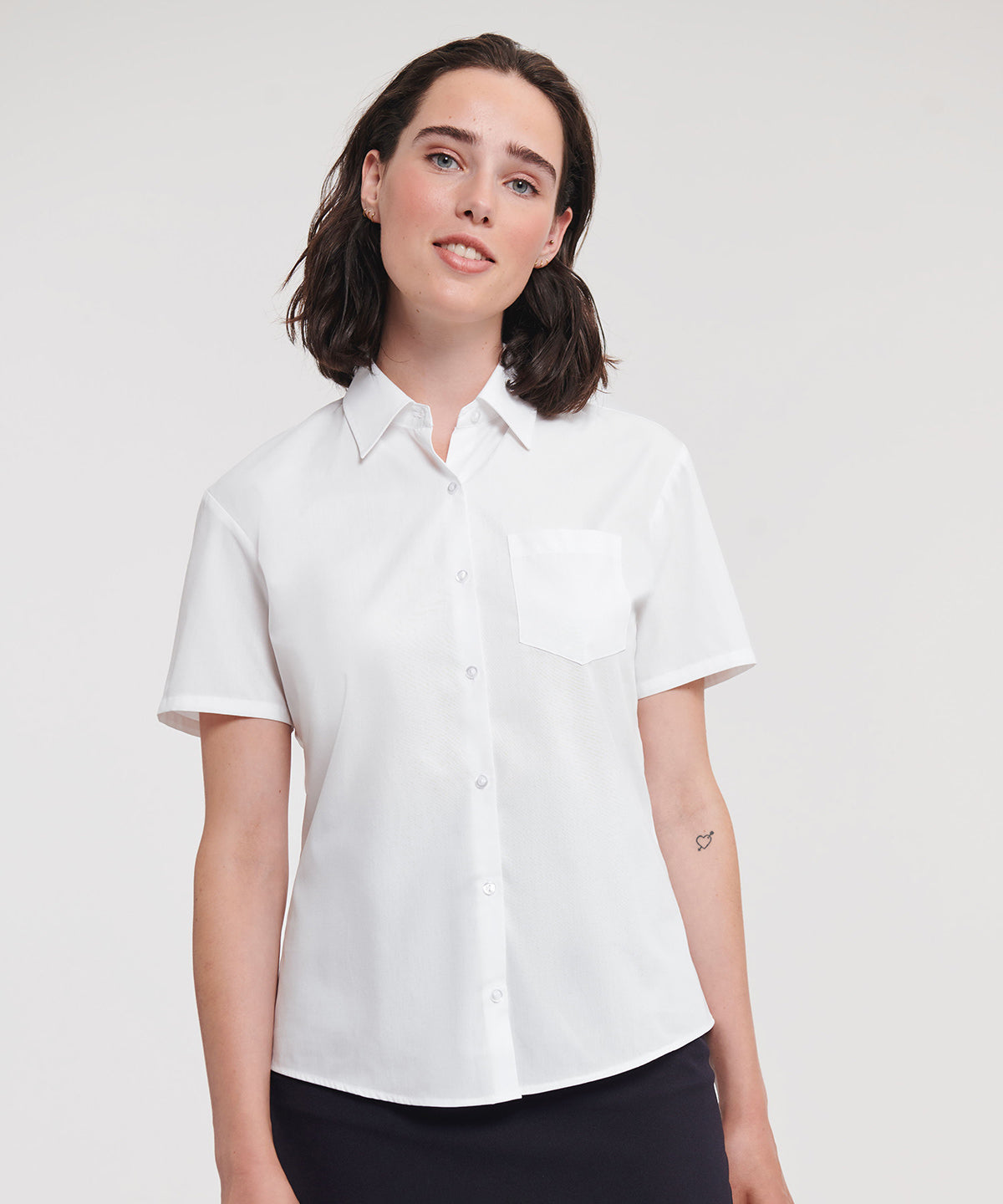 Bolir - Women's Short Sleeve Pure Cotton Easycare Poplin Shirt