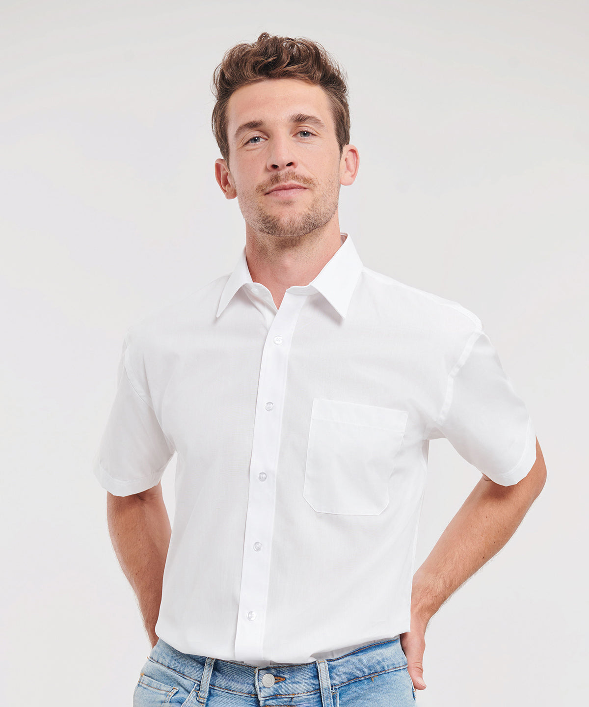 Bolir - Short Sleeve Pure Cotton Easycare Poplin Shirt