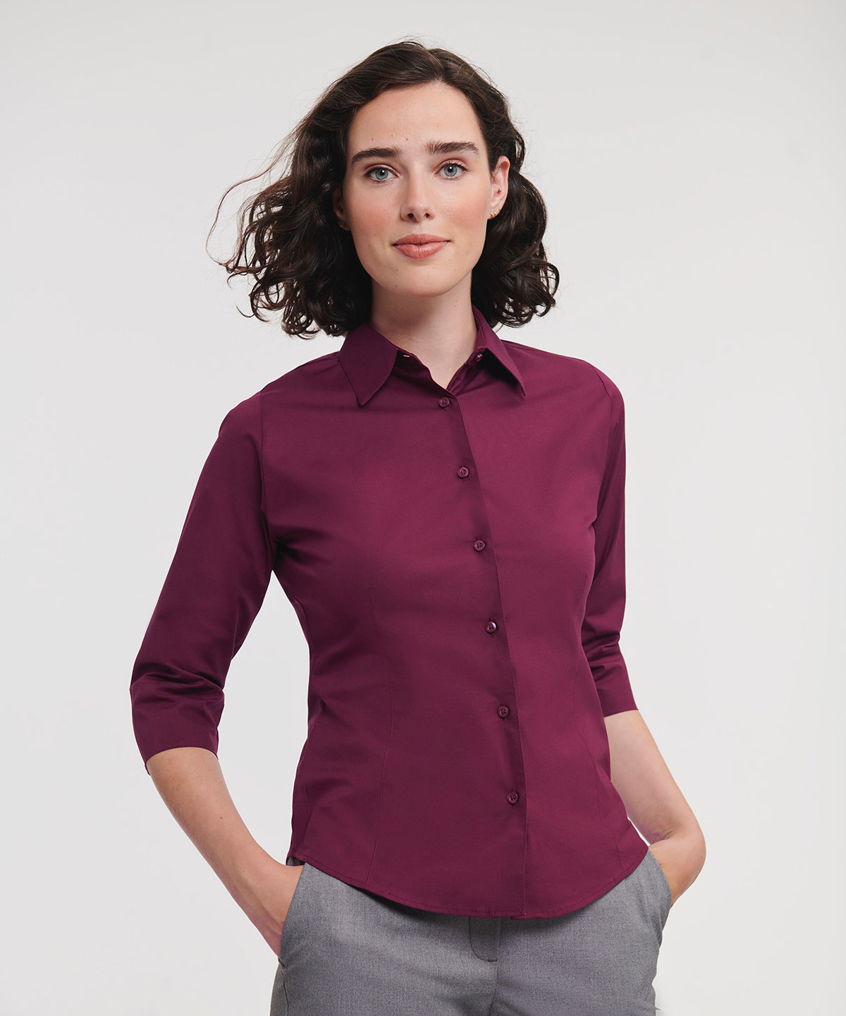 Bolir - Women's ¾ Sleeve Easycare Fitted Shirt
