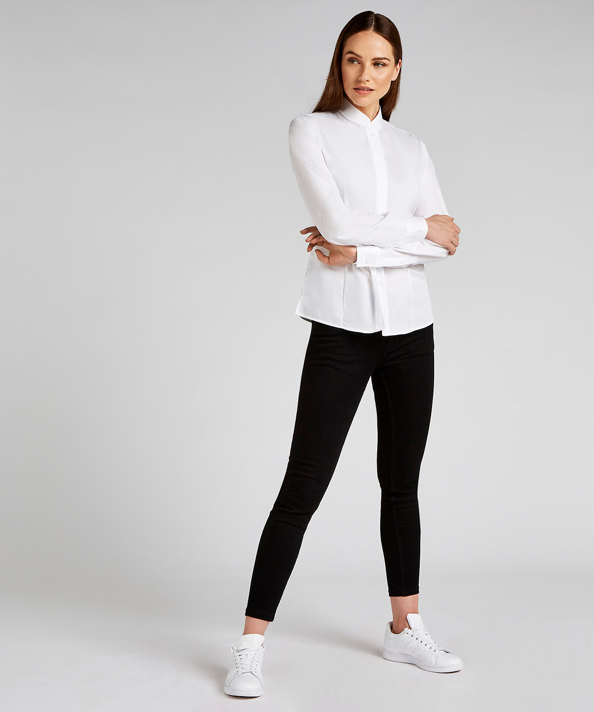 Bolir - Women's Mandarin Collar Shirt Long-sleeved (tailored Fit)