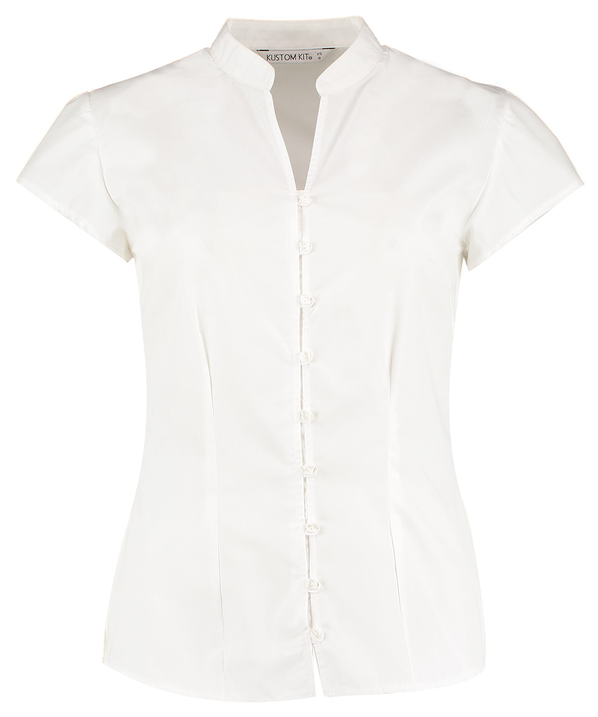 Blússur - Women's Continental Blouse Mandarin Collar Cap Sleeve (tailored Fit)