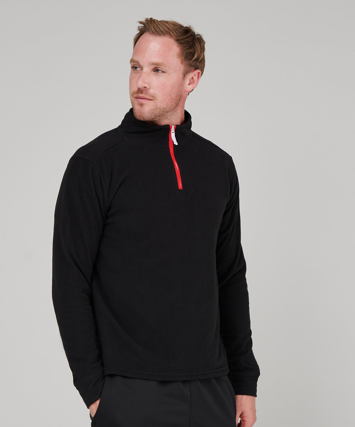 Háskólapeysur - ¼ Zip Long Sleeve Fleece Piped