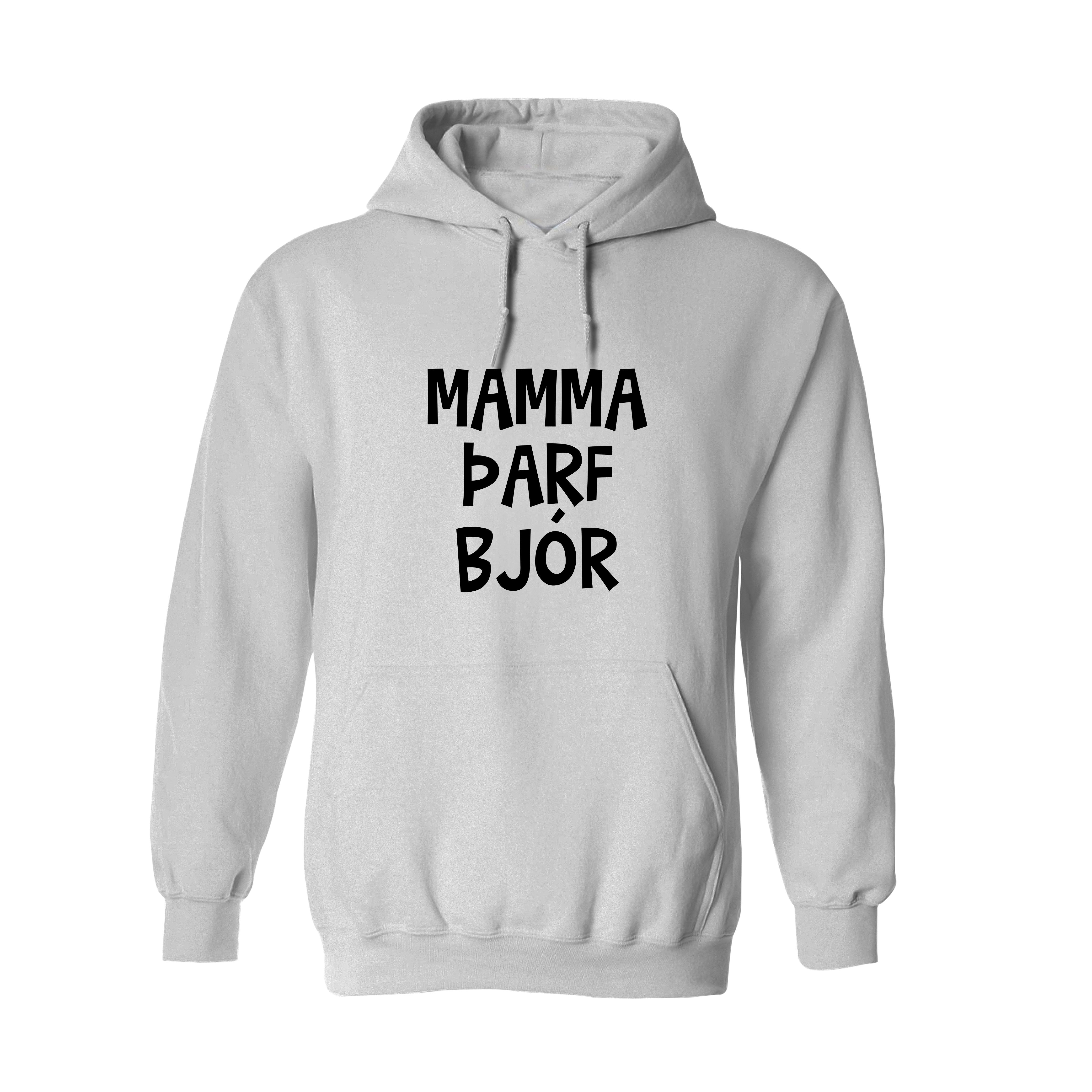 MAMMA ÞARF BJÓR - Hettupeysa - Hvít