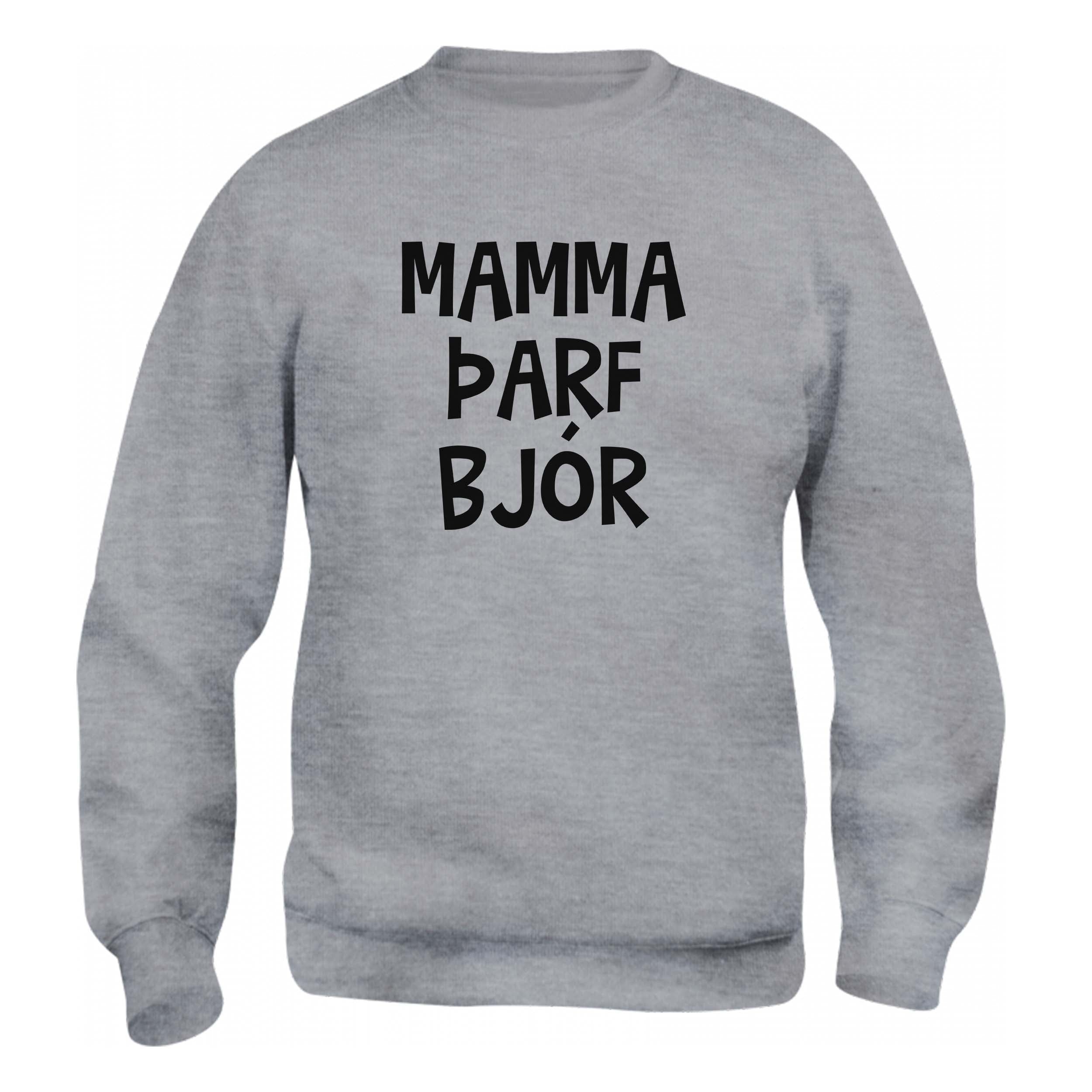 MAMMA ÞARF BJÓR - Peysa - Grá