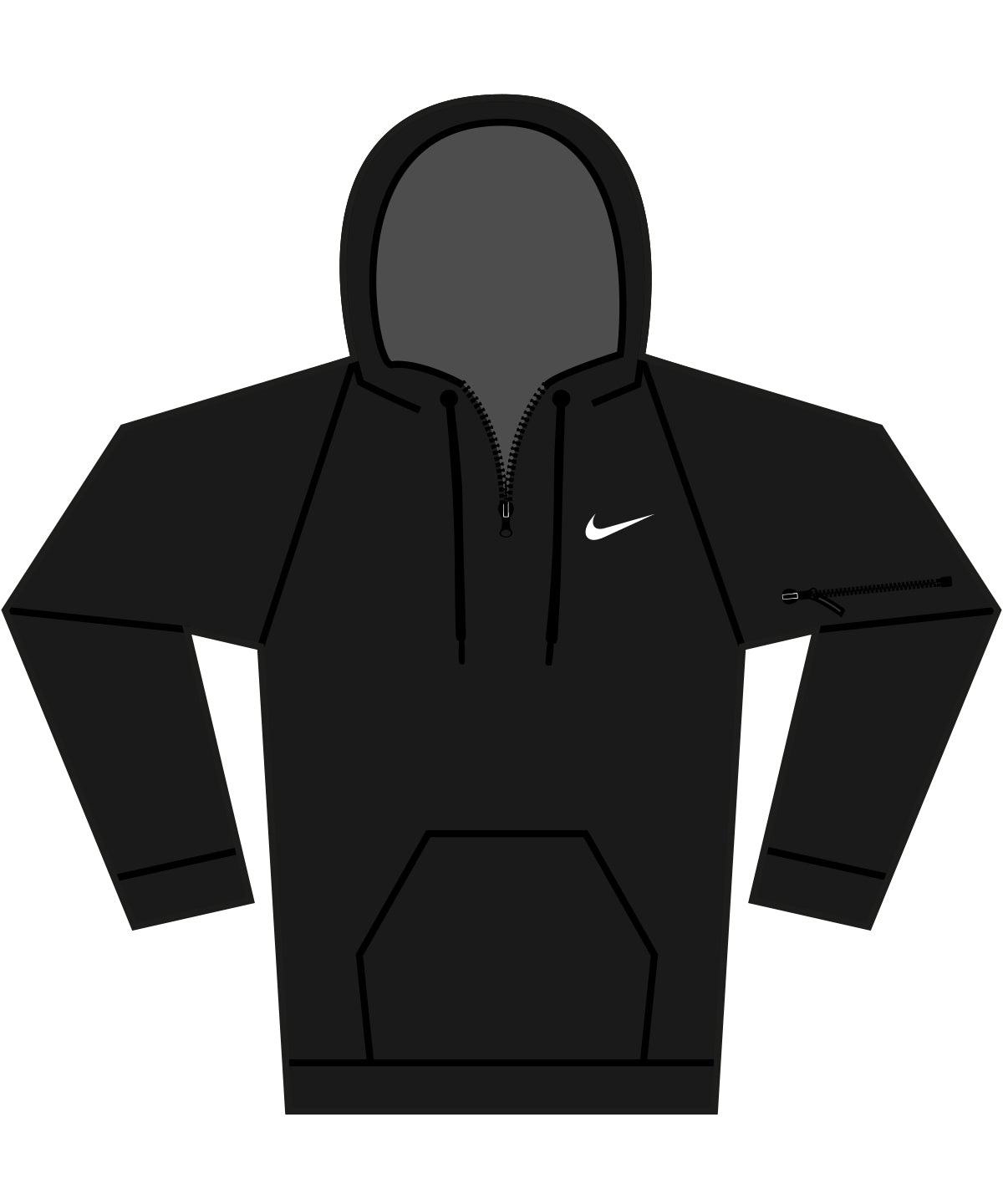 Hettupeysur - Nike Men’s 1/4 Zip Fitness Hoodie