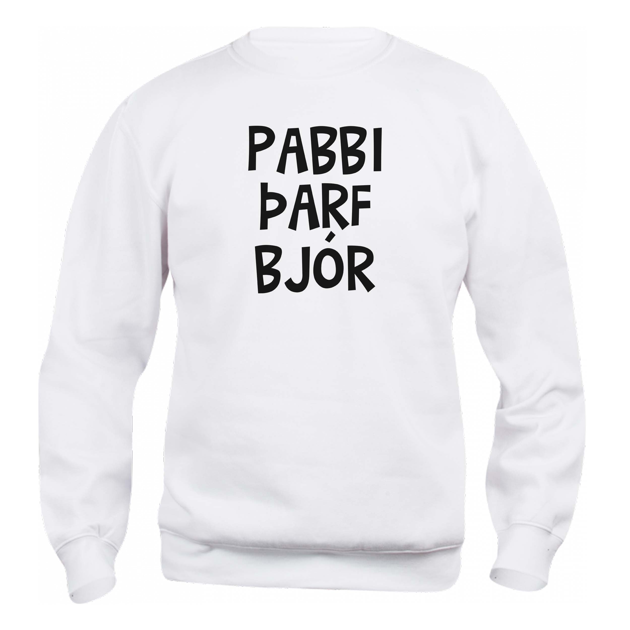 PABBI ÞARF BJÓR - Peysa - Hvít
