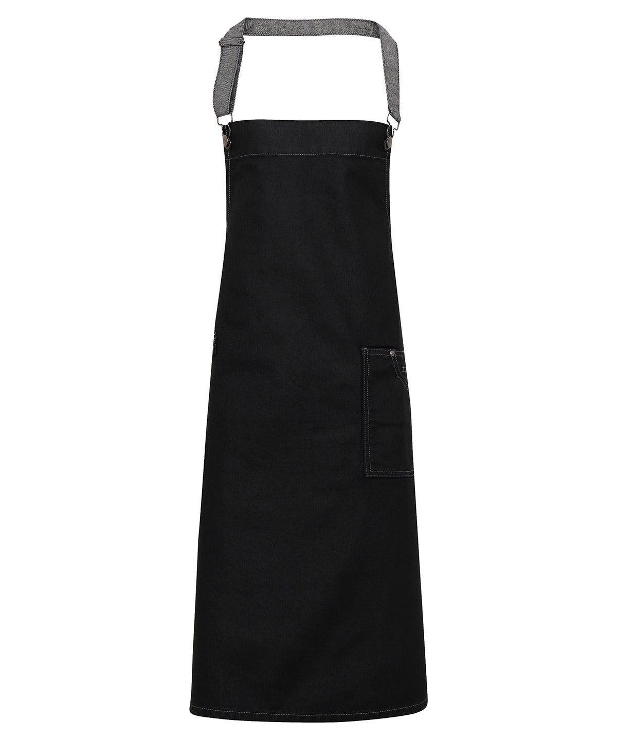 Svuntur - District Waxed-look Denim Bib Apron