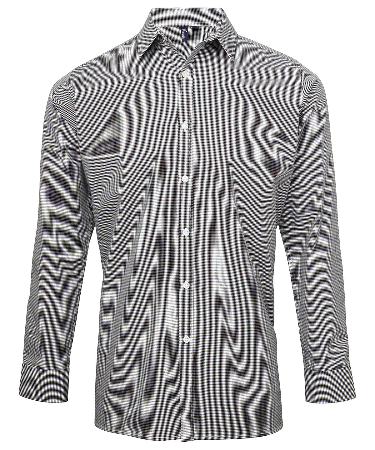 Microcheck (Gingham) Long Sleeve Cotton Shirt