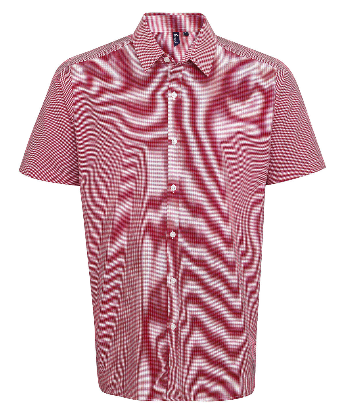 Bolir - Microcheck (Gingham) Short Sleeve Cotton Shirt